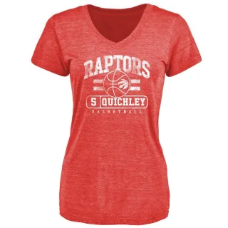 Women's Toronto Raptors Immanuel Quickley Red Baseline T-Shirt